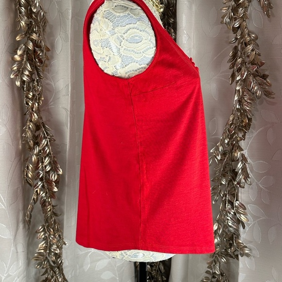 Maurices 24/7 Red Eyelet Trim Tank Top Medium Boho Chic - Picture 3 of 8